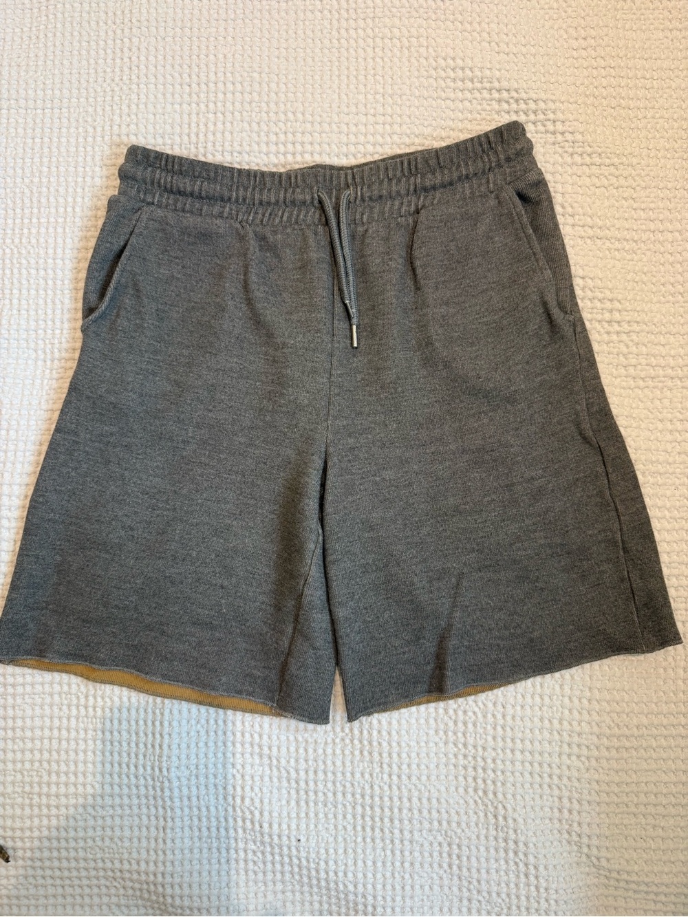 Zara Men's Charcoal Gray Knit Drawstring Athletic Shorts